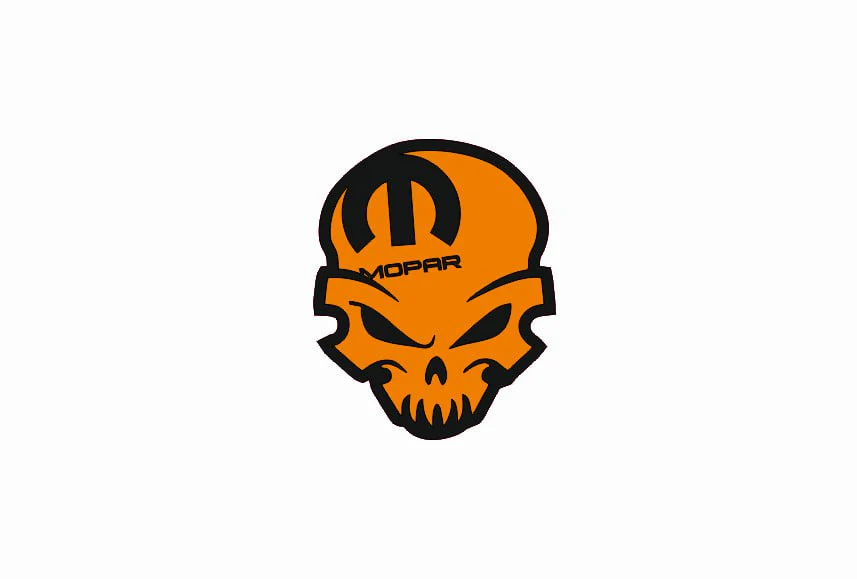 Dodge tailgate trunk rear emblem with MOPAR SKULL logo (Type 9) - Image 2
