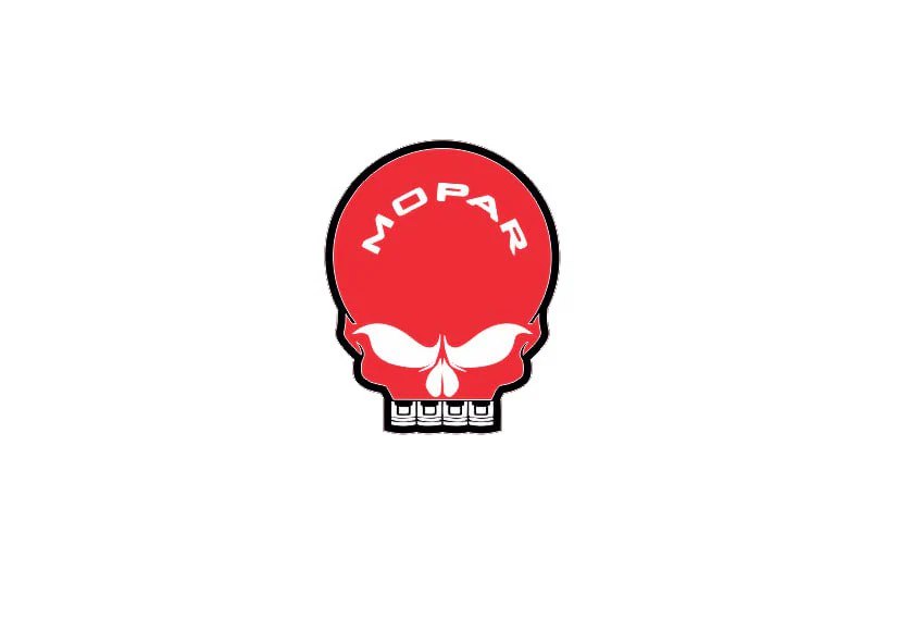 Dodge tailgate trunk rear emblem with MOPAR SKULL logo (Type 12) - Image 2
