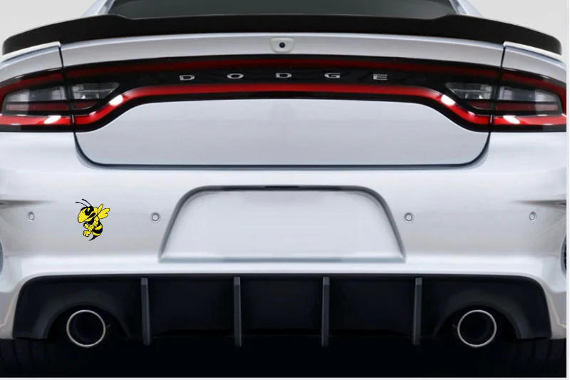 Dodge tailgate trunk rear emblem with murdeR horneT logo (type 4) - Image 2