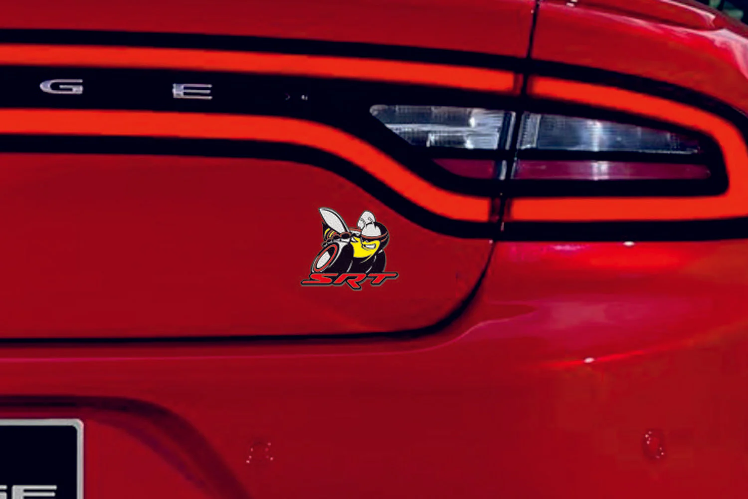 Dodge tailgate trunk rear emblem with Scat Pack + SRT logo - Image 5