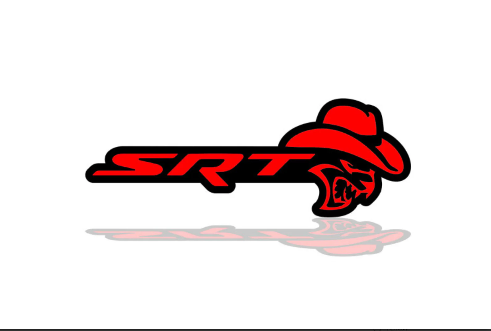 Dodge tailgate trunk rear emblem with SRT Hellcat Cowboy logo
