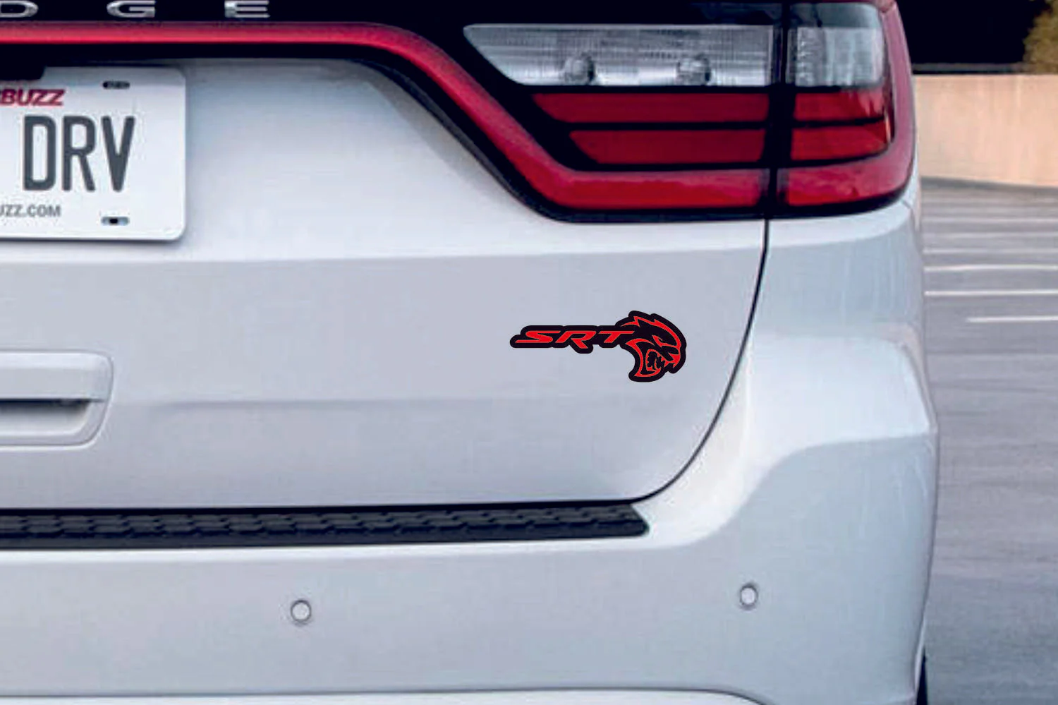 Dodge tailgate trunk rear emblem with SRT Hellcat logo - Image 9
