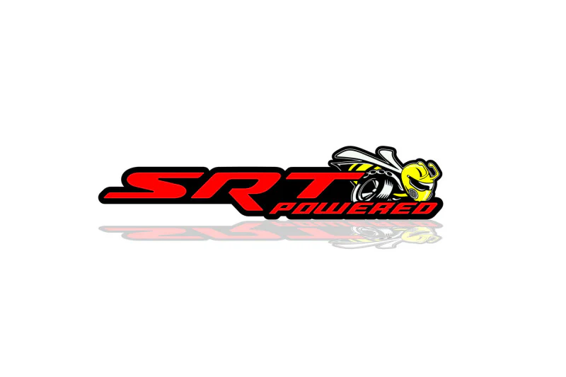 Dodge tailgate trunk rear emblem with SRT Powered + Scat Pack logo (Type 2)