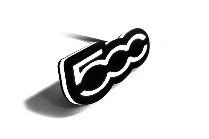 Fiat Illuminated LED Radiator Grille Emblems and Badges with 500 logo