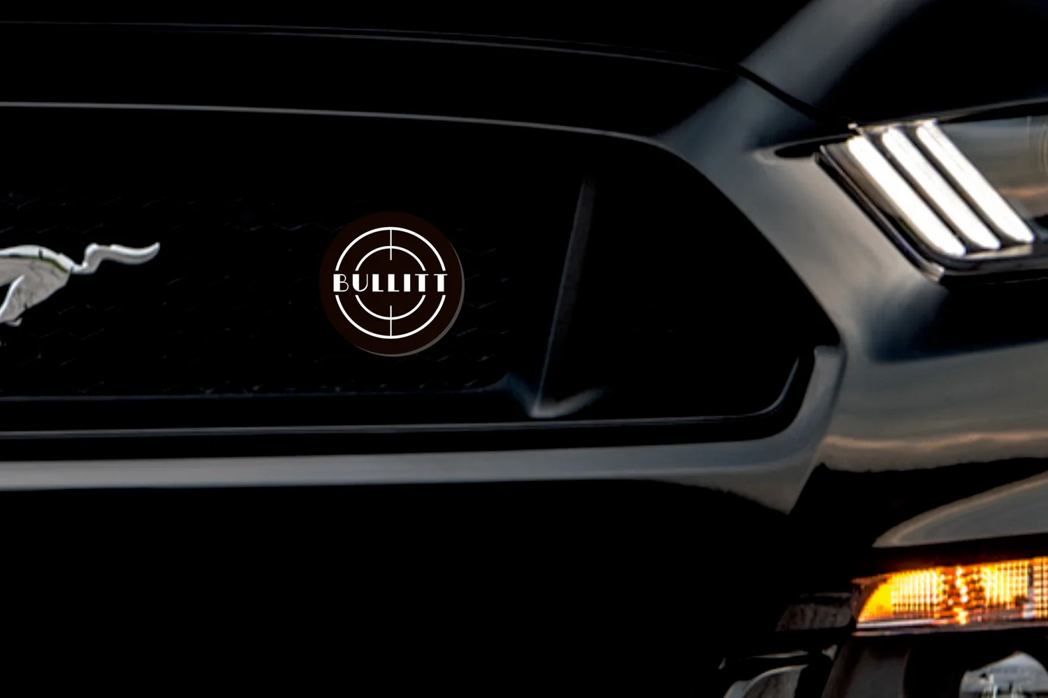 Ford Illuminated LED Radiator Grille Emblems and Badges with Bullitt (type 1) logo - Image 2