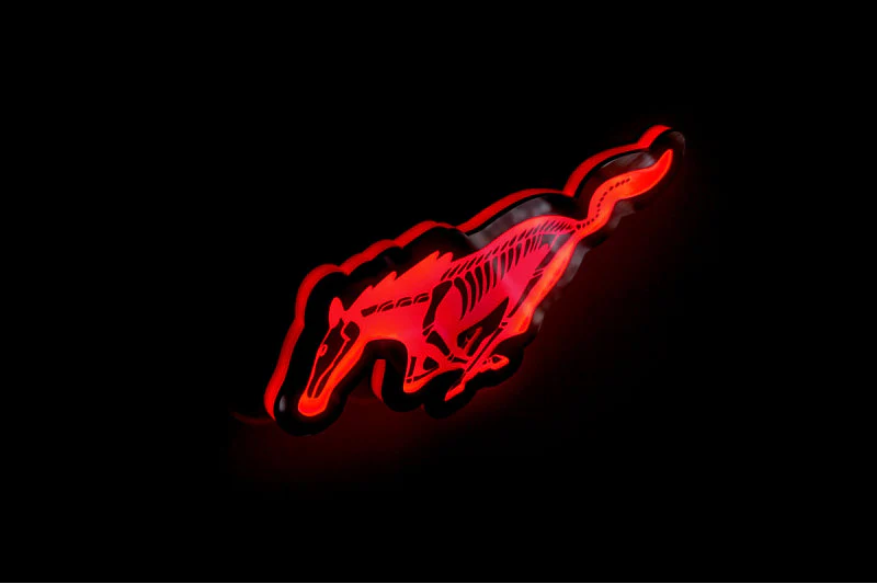 Ford Illuminated LED Radiator Grille Emblems and Badges with Mustang Horse Skeleton logo - Image 5