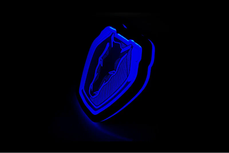 Ford Illuminated LED Radiator Grille Emblems and Badges with Mustang Dark Horse (type 1) logo - Image 4