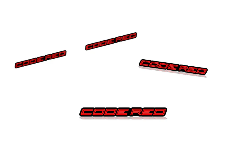 Ford Mustang Emblem & Badges set with Code Red logo (Type 2)