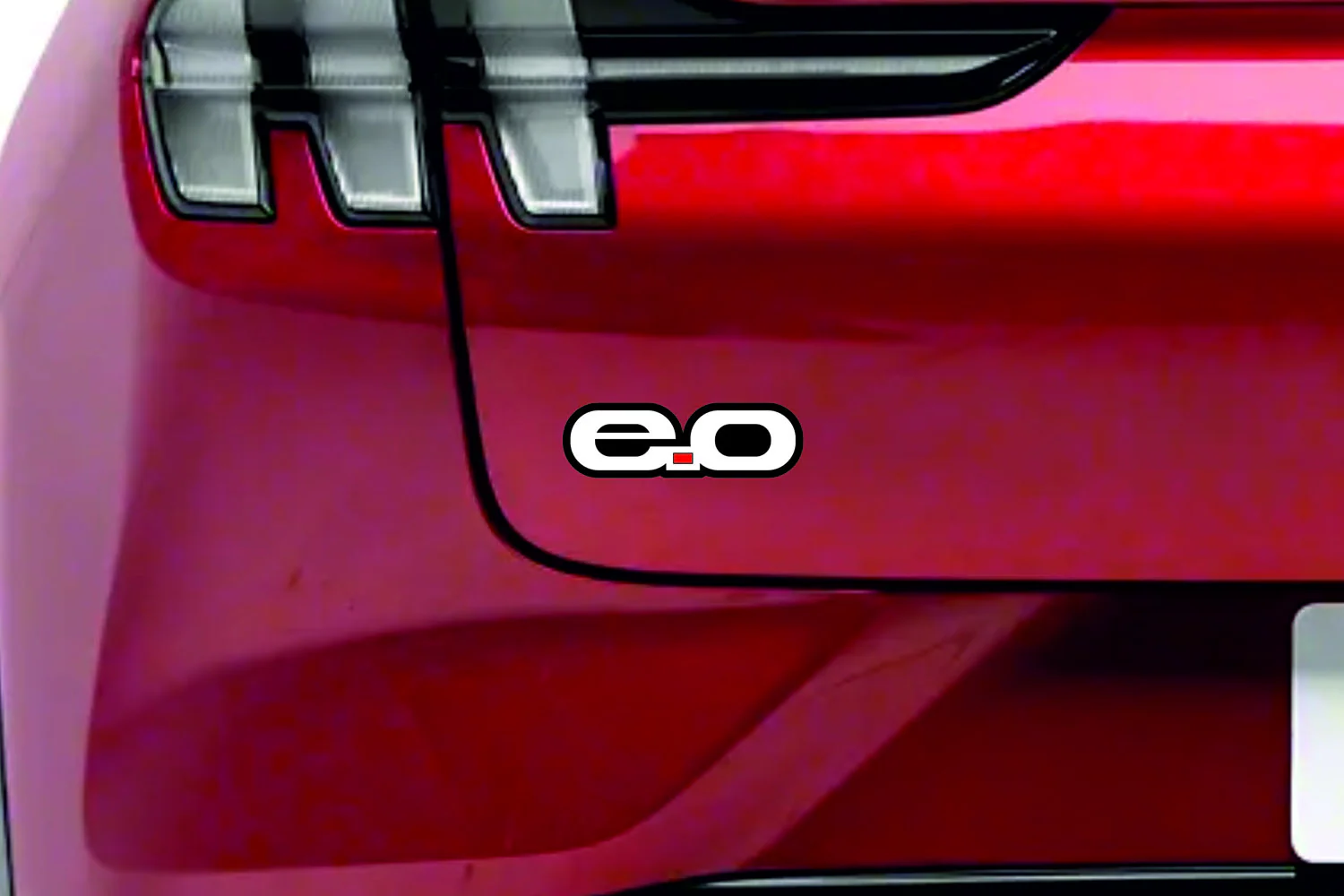 Ford Mustang Mach-E tailgate trunk rear emblem with E.0 logo - Image 2