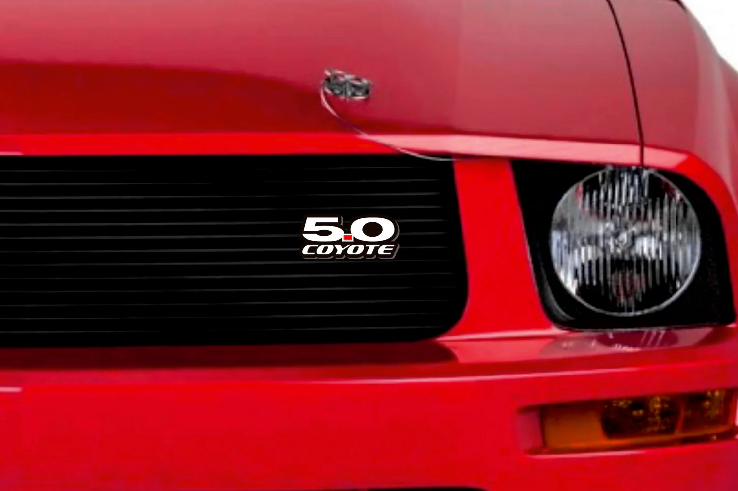 Ford Mustang Radiator grille emblem with 5.0 Coyote logo (type 2) - Image 2
