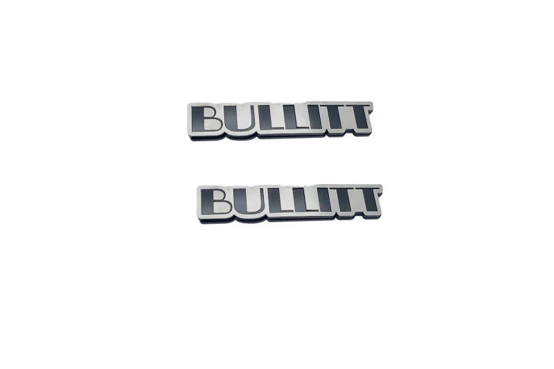 Ford Mustang Stainless Steel Emblem & Badge Set - Grille and Tailgate Bullitt logo (Type 3)