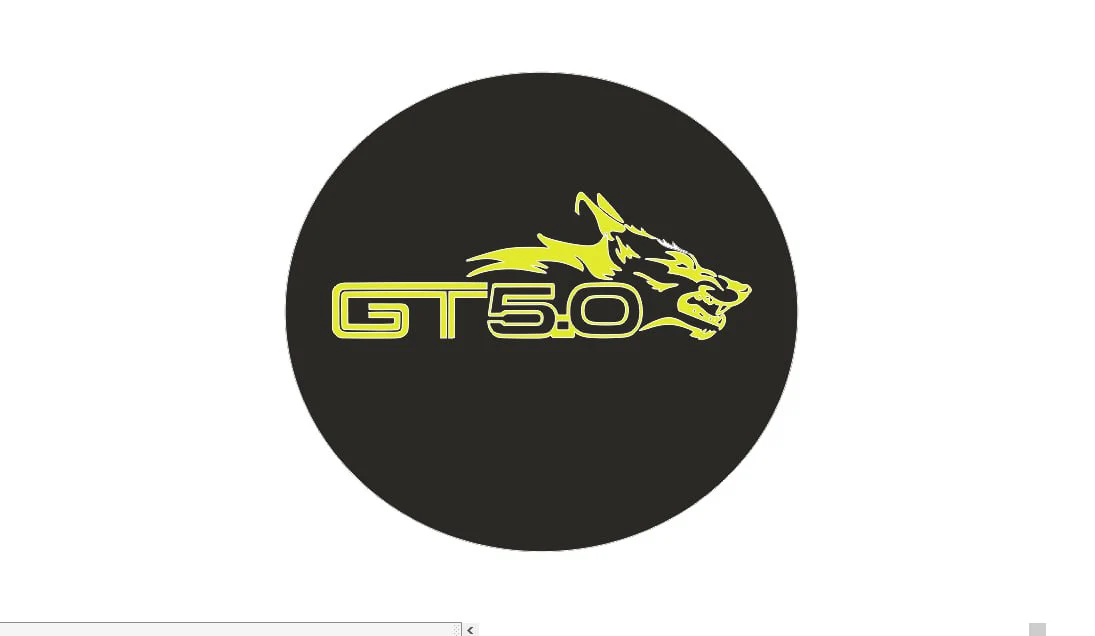 Ford Mustang tailgate trunk rear emblem with GT 5.0 Coyote logo (Type 3)