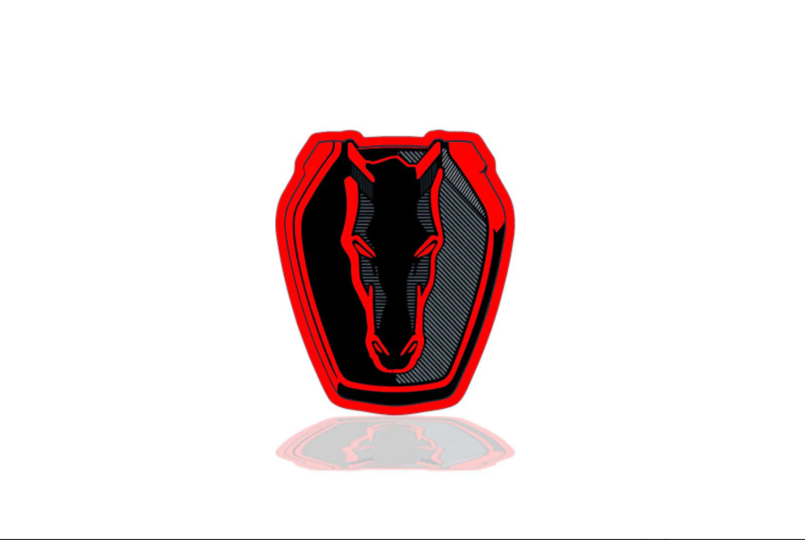 Ford Mustang tailgate trunk rear emblem with Mustang Dark Horse logo