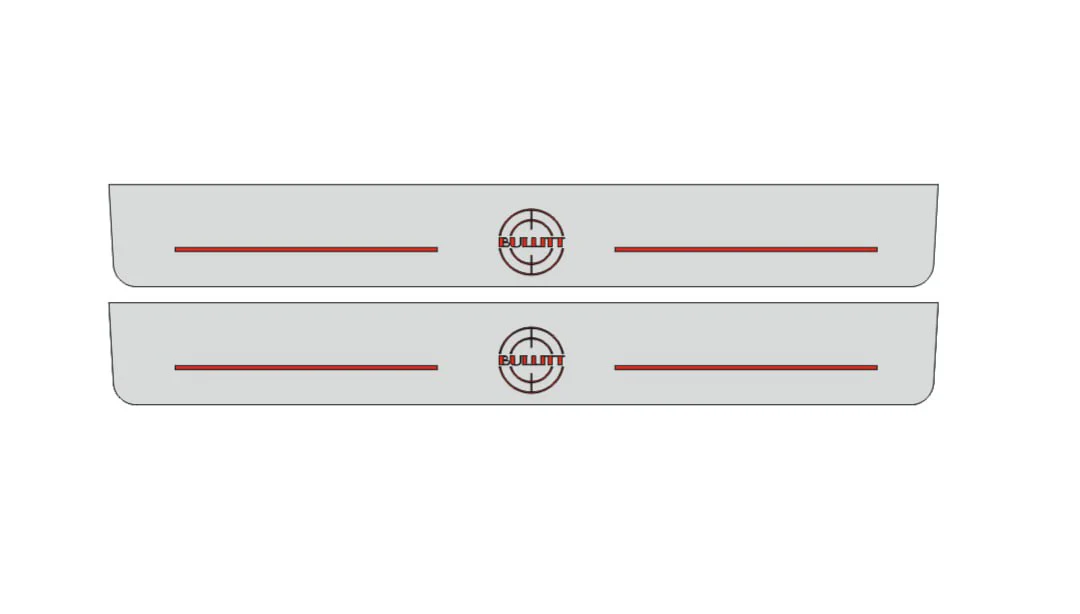 Ford Mustang VI 2015-2023 Illuminated LED Door Sill Plates With BULLITT Logo (type 2)