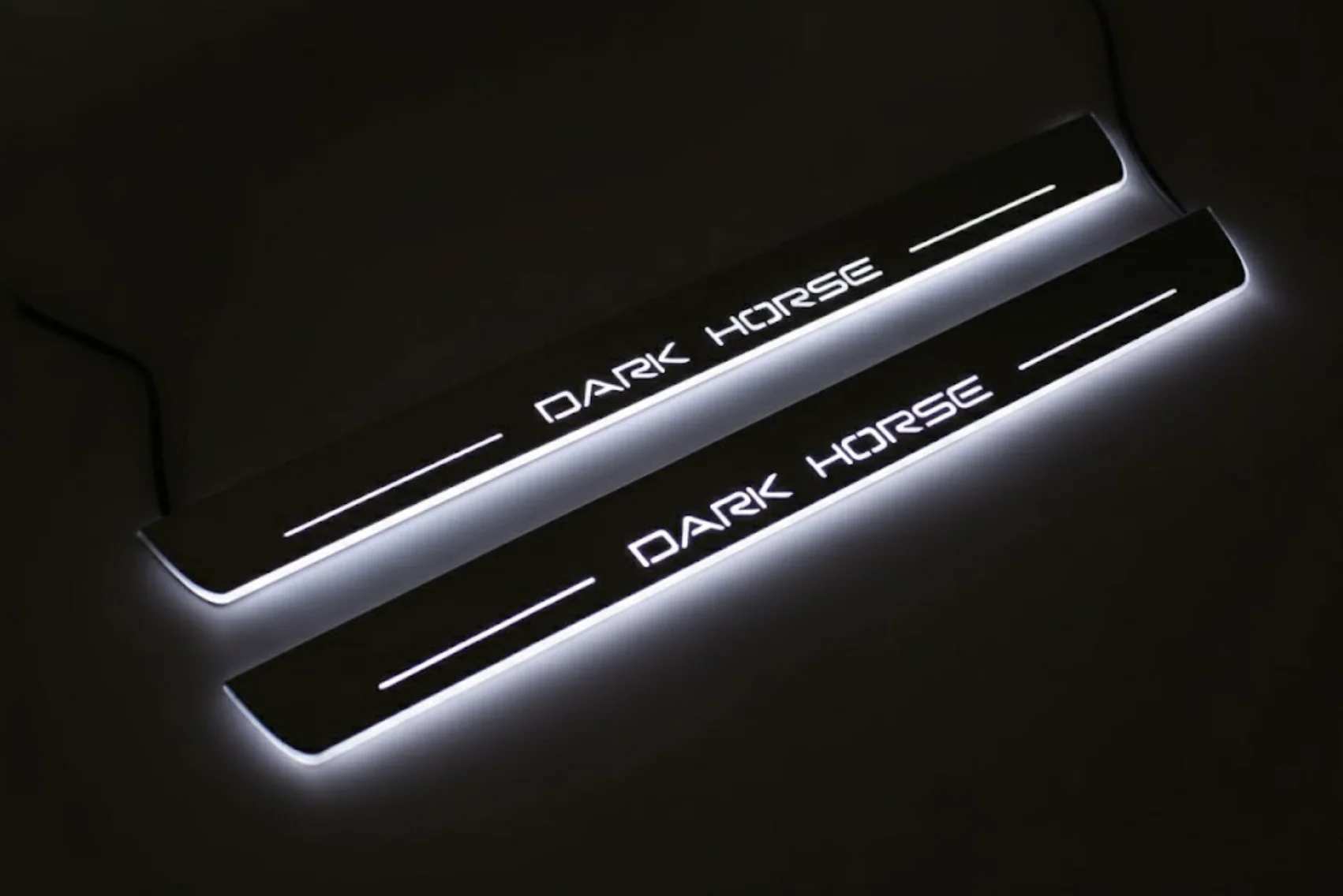 Ford Mustang VII 2023+ Illuminated LED Door Sill Plates With Dark Horse Logo