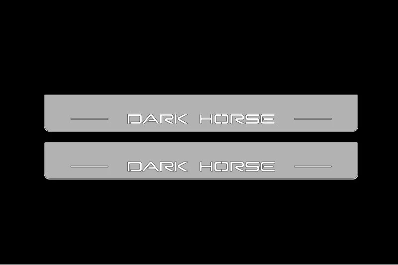 Ford Mustang VII 2023+ Illuminated LED Door Sill Plates With Dark Horse Logo - Image 2