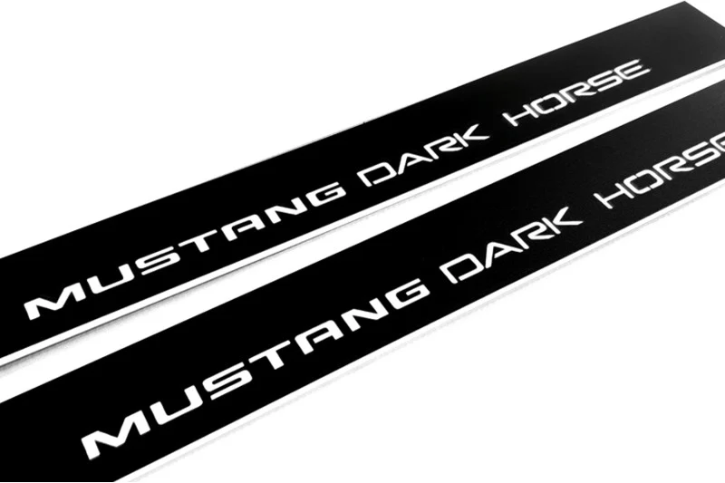 Ford Mustang VII 2023+ Illuminated LED Door Sill Plates With Mustang Dark Horse Logo - Image 4