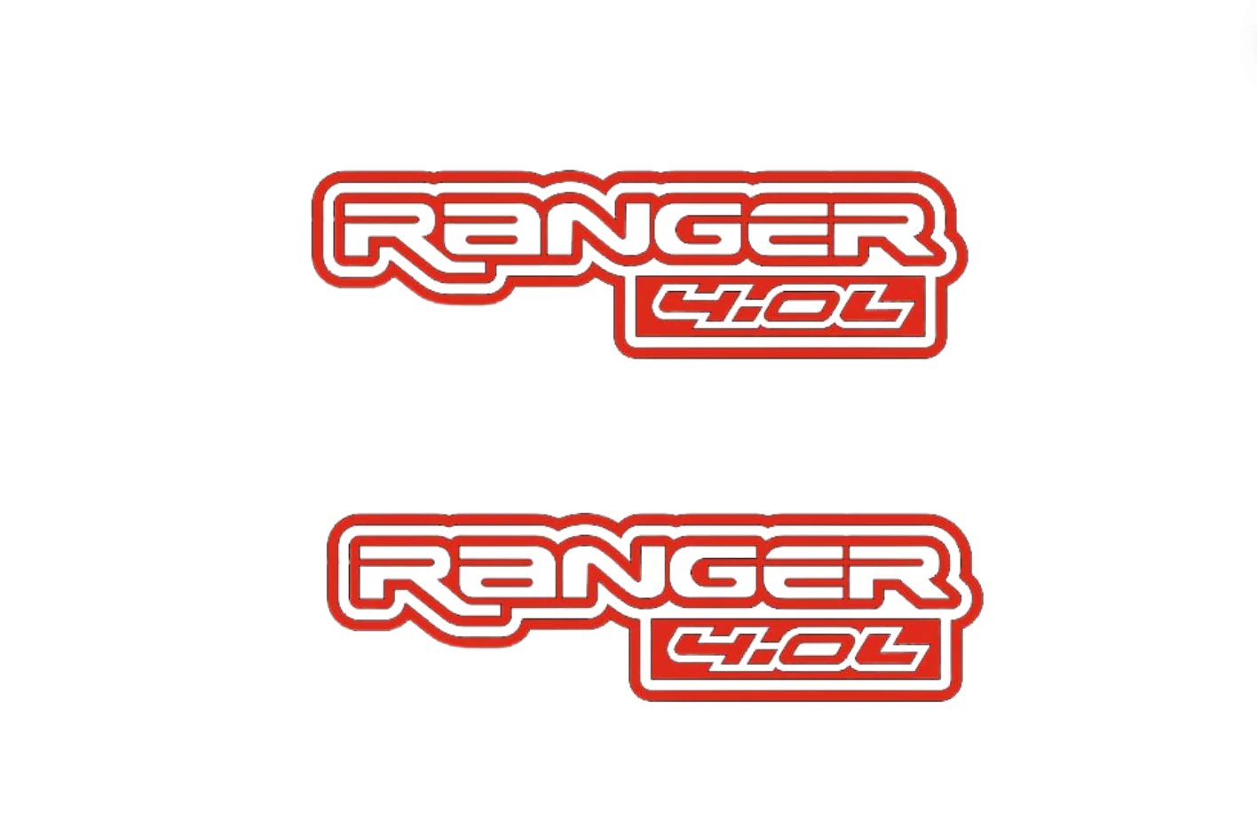 Ford Ranger Emblem & Badge Set - Grille and Tailgate Ranger 4.0L logo