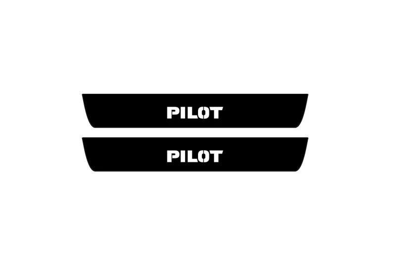 Honda Pilot II 2009-2016 Led Door Sill Pro With Logo Pilot (Premium Painting) - Image 2