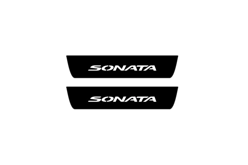 Hyundai Sonata VII LF 2014-2019 Led Door Sill Pro With Logo Sonata (Premium Painting) - Image 2