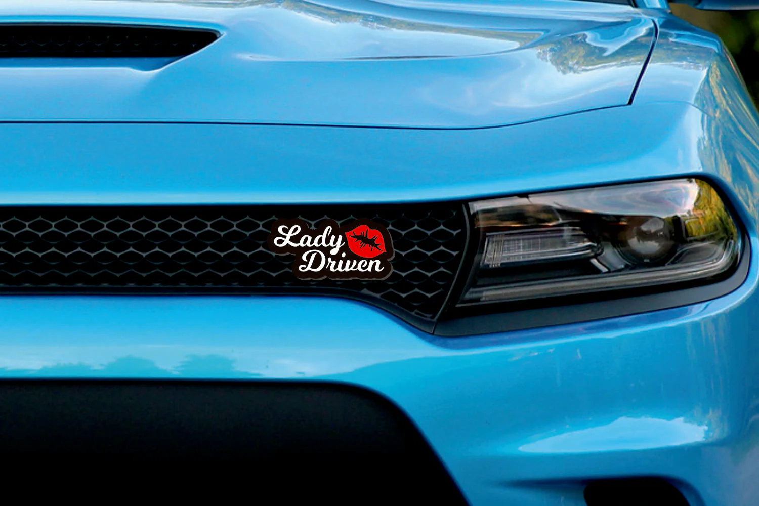 Illuminated LED Radiator Grille Emblems and Badges with Lady Driven logo - Image 2