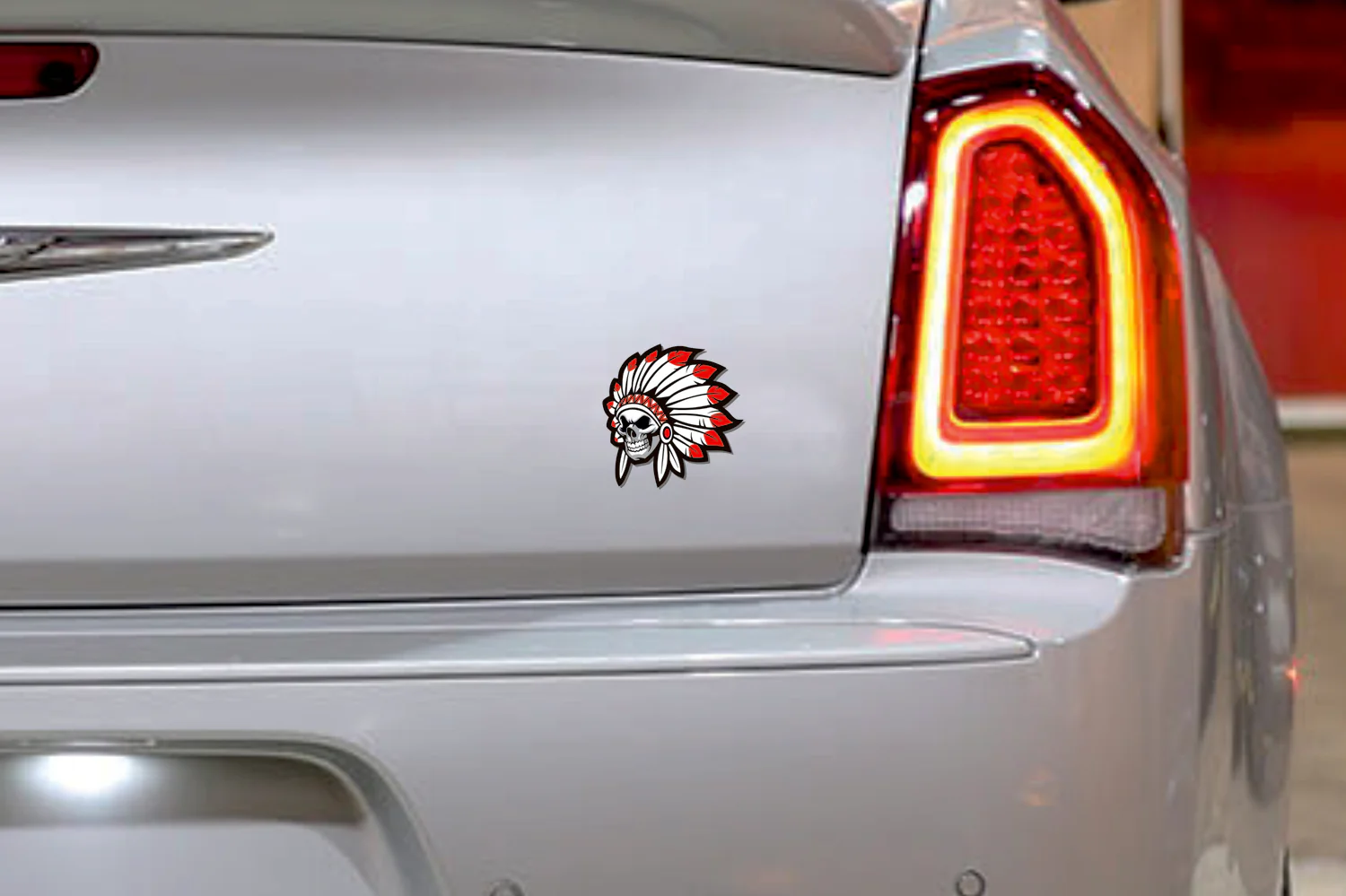 Indian Skull Chief tailgate trunk rear emblem - Image 3