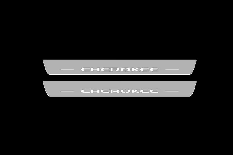 Jeep Cherokee KL 2014+ LED Door Sills PRO With Logo Cherokee
