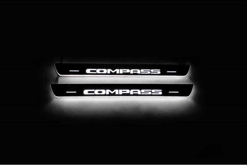Jeep Compass II 2016+ LED Door Sill With Logo Compass - Image 2