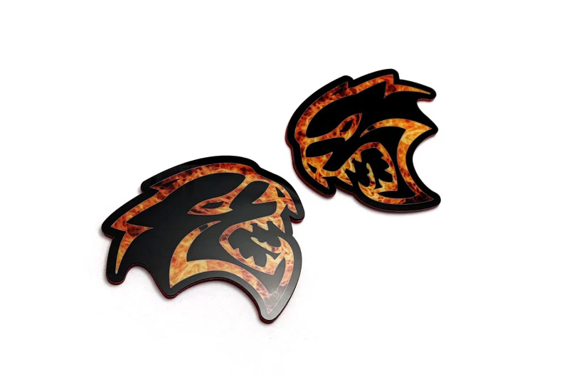 Jeep Emblem & Badges set with Hellcat Fire logo - Image 2