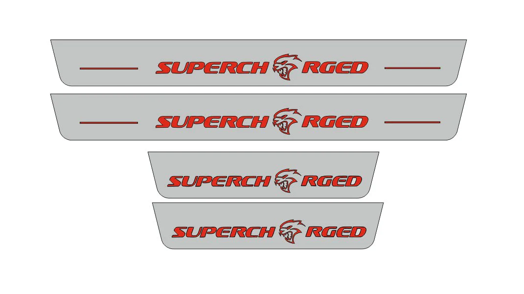 Jeep Grand Cherokee IV 2010-2021 Door Sill Led Plate With Supercharged logo