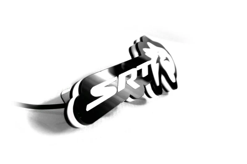 Jeep Illuminated LED Radiator Grille Emblems and Badges with SRT Trackhawk logo - Image 7