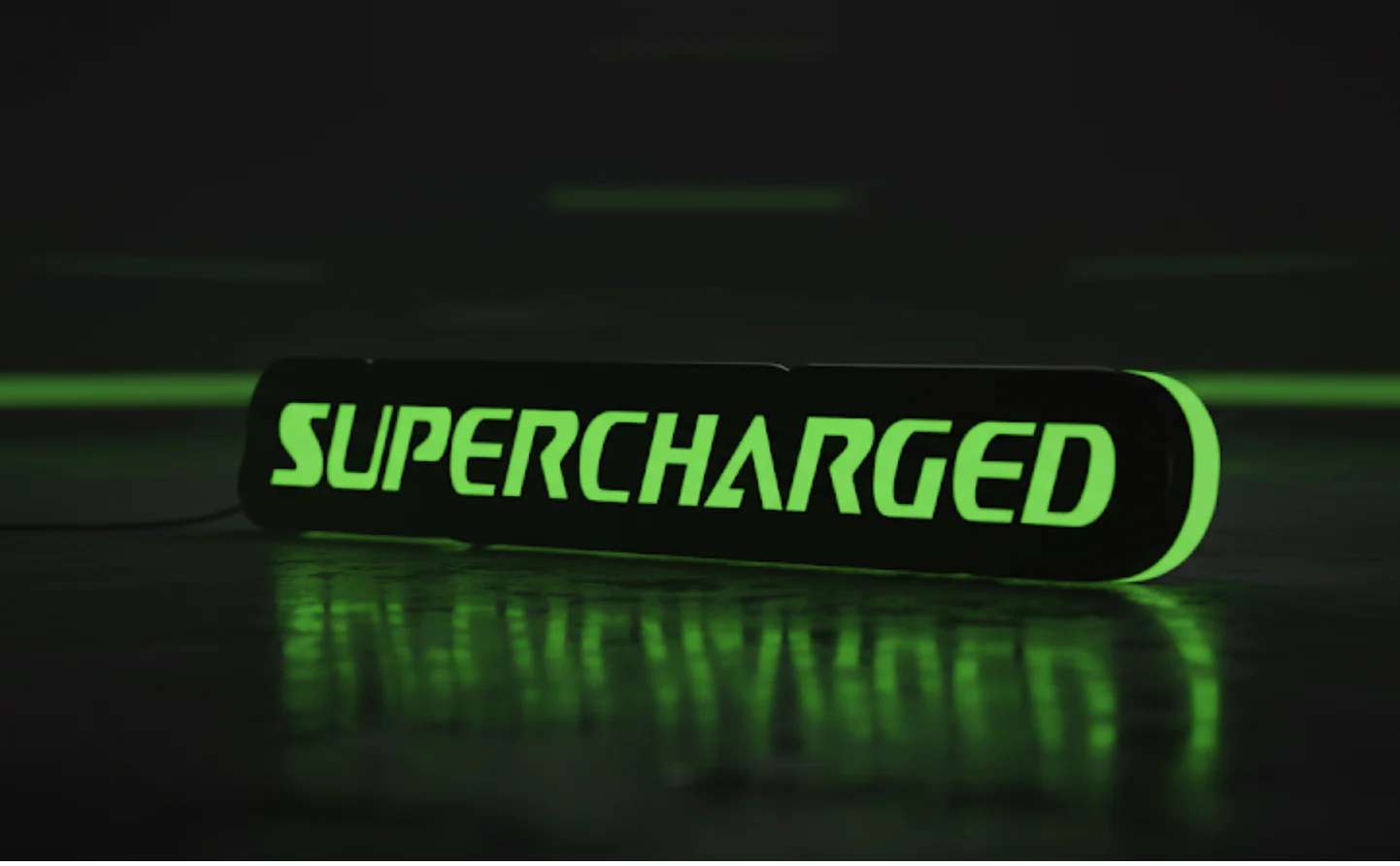 Jeep Illuminated LED Radiator Grille Emblems and Badges with Supercharged logo