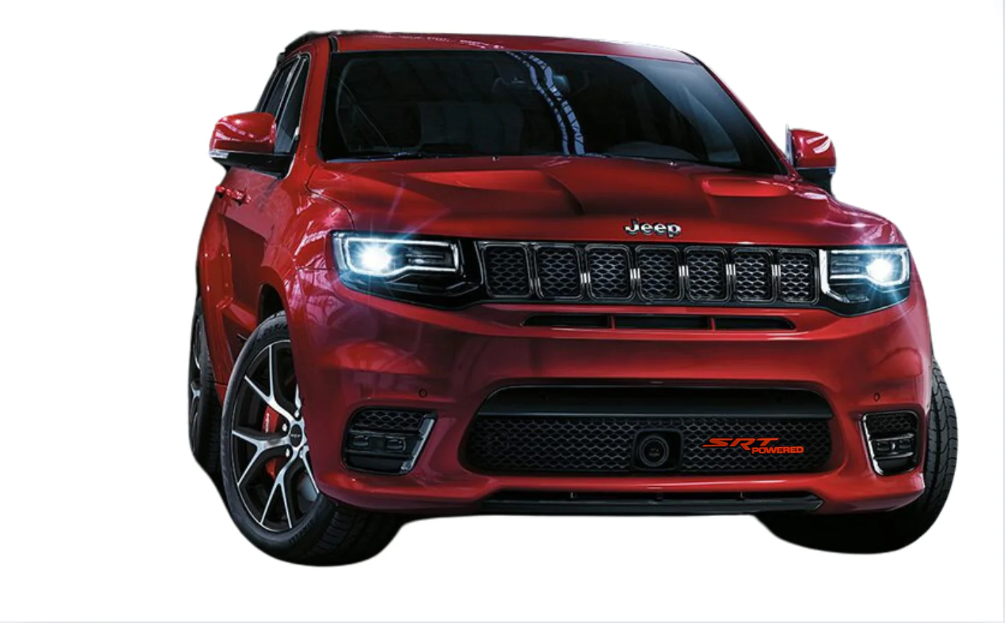 Jeep Radiator grille emblem with SRT Powered logo - Image 2