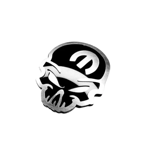 JEEP Stainless Steel Radiator grille emblem with Mopar Skull logo (Type 2)
