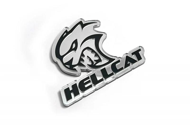 Jeep tailgate trunk rear emblem with Hellcat + text Hellcat logo - Image 2