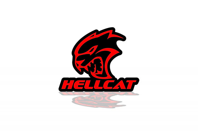 Jeep tailgate trunk rear emblem with Hellcat + text Hellcat logo - Image 3