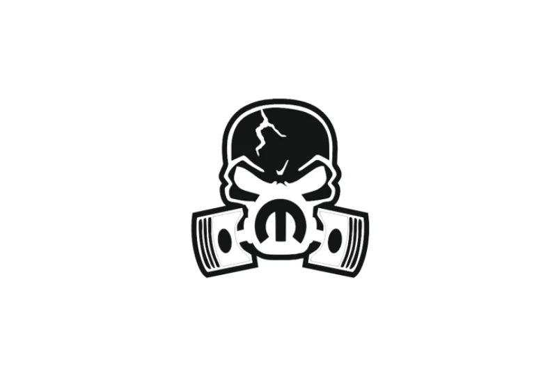 Jeep tailgate trunk rear emblem with Mopar Piston Gas Mask logo - Image 3