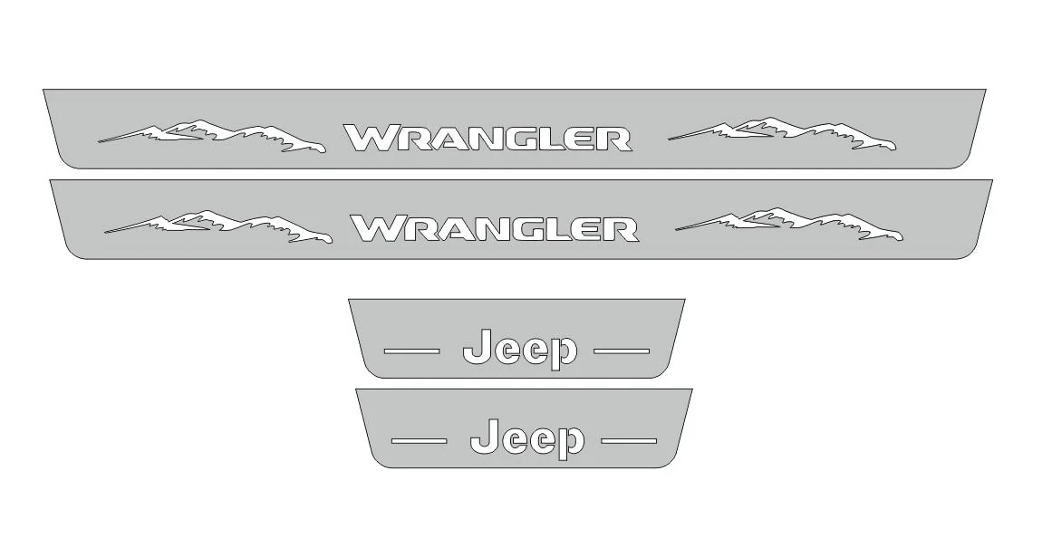 Jeep Wrangler JK 2006-2018 Door Sill Led Plate With Jeep Wrangler Logo (Type 2) - Image 6