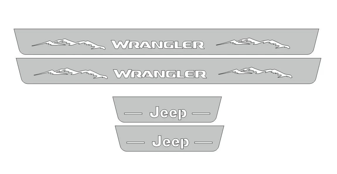 Jeep Wrangler JL 2018+ Door Sill Led Plate With Jeep Wrangler Logo (Type 2) - Image 5