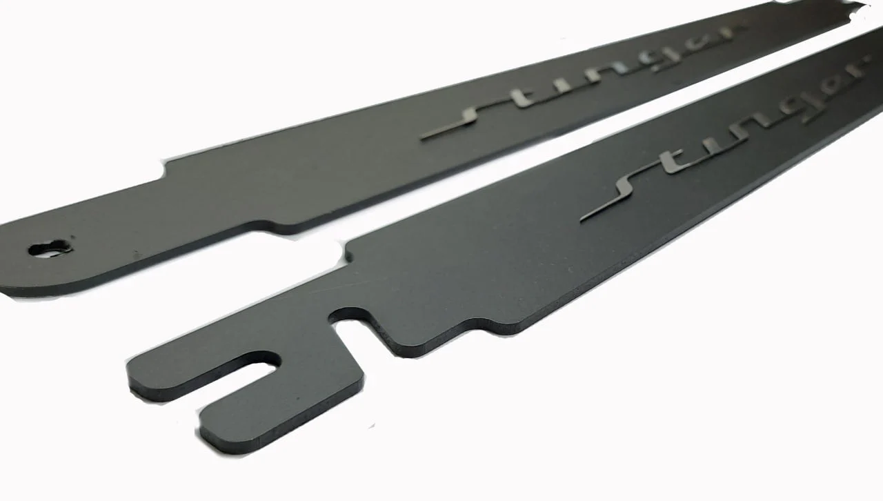 Kia Stinger Car Show Stainless Steel Door Props with Stinger logo - Image 3