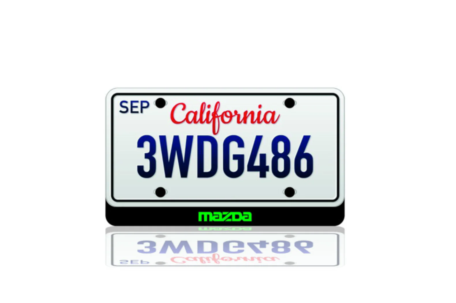 LED License Plate Badge for Mazda – Illuminated Rear Emblem with MAZDA Logo (Type 2)