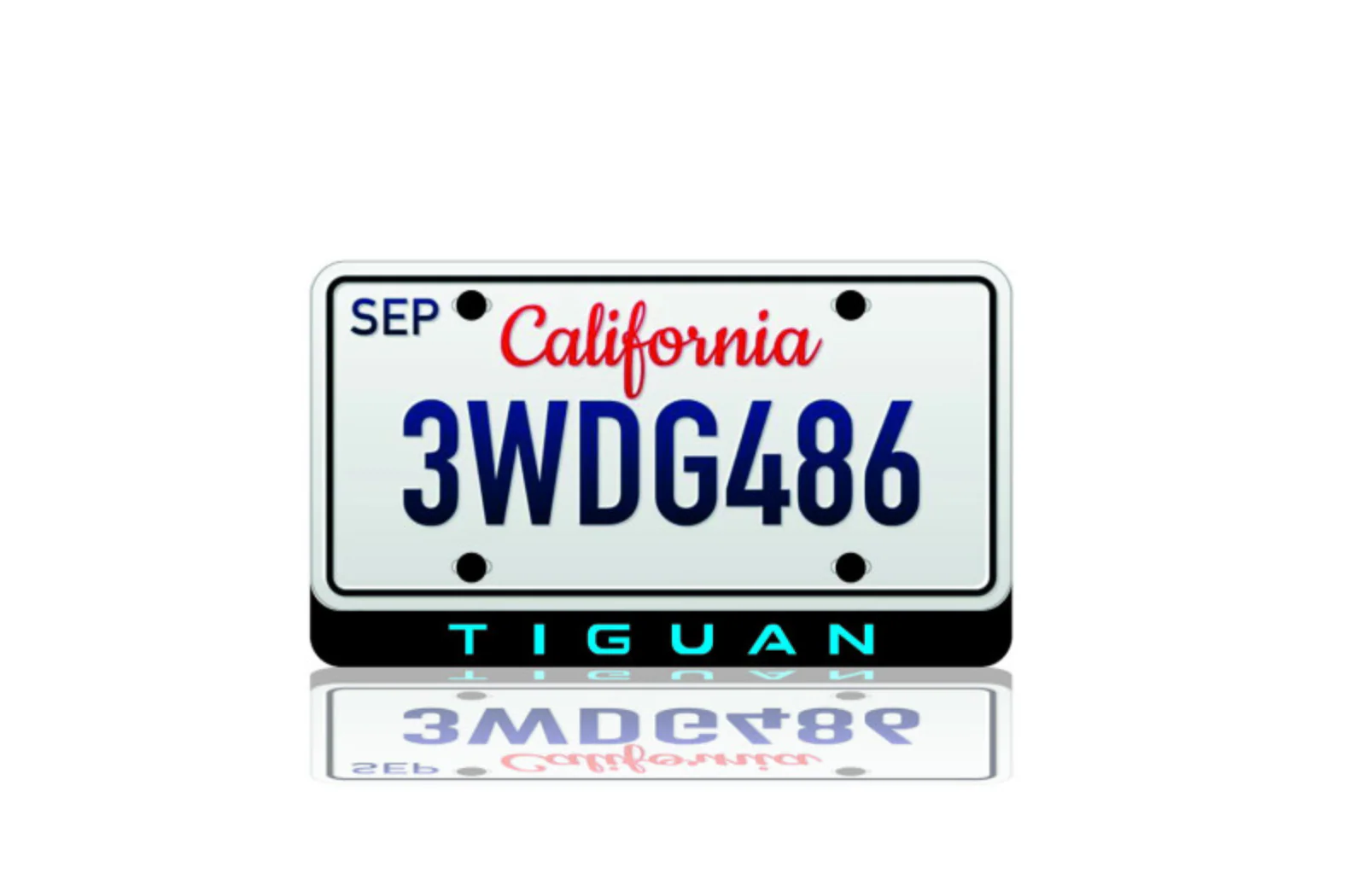 LED License Plate Badge for Volkswagen Tiguan III – Illuminated Rear Emblem with TIGUAN Logo