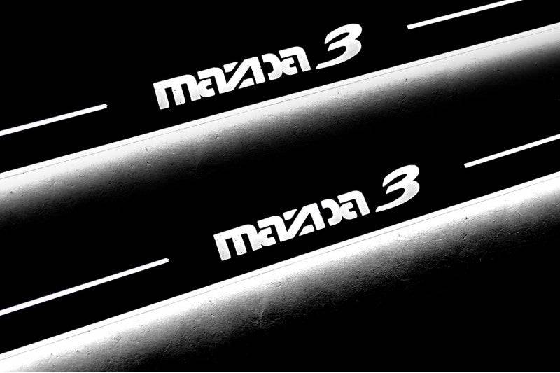 Mazda 3 II 2009-2013 LED Door Sills PRO With Logo Mazda 3 - Image 4