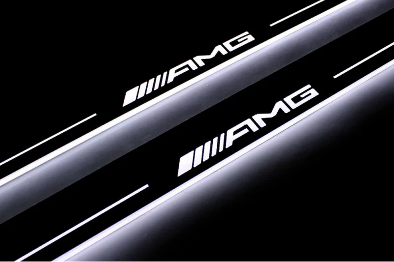 Mercedes C W204 2007-2014 LED Door Sills PRO With AMG Logo - Image 4