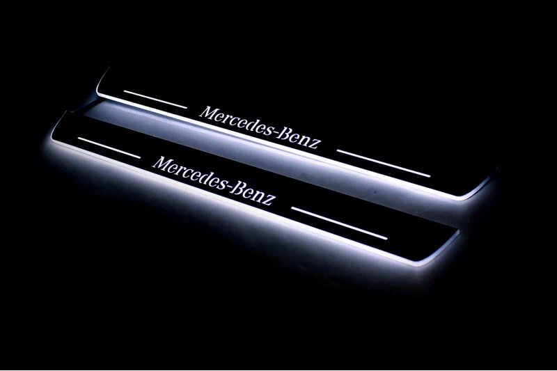 Mercedes C W205 2014-2021 LED Door Sills PRO With Mercedes-Benz Logo - Image 3