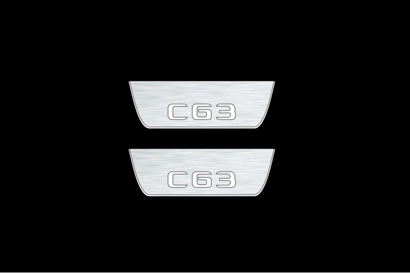Mercedes C W205 Coupe 2014-2021 Door Sill Led Plate With AMG С63 Logo - Image 2