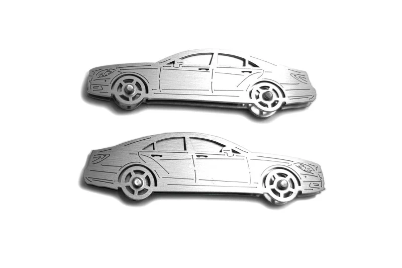 Mercedes CLS-Class II (C218) (2010-2018) Floor Mat Emblem Set β Stainless Steel Badges - Image 3