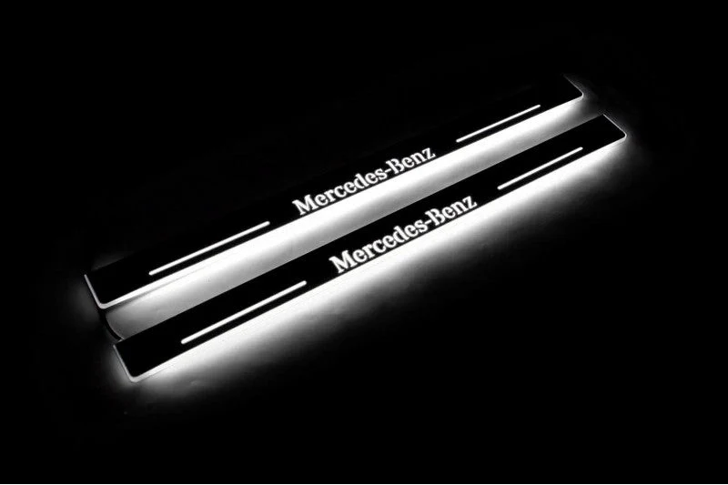 Mercedes E W124 1985-1996 LED Door Sills PRO With Logo Mercedes-Benz