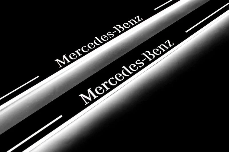 Mercedes E W124 1985-1996 LED Door Sills PRO With Logo Mercedes-Benz - Image 4