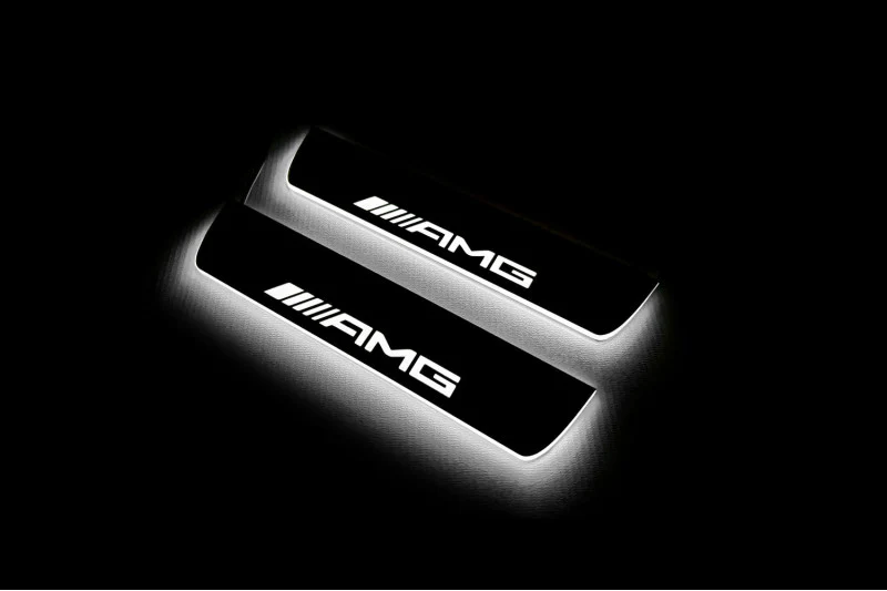 Mercedes E W211 2002-2009 LED Door Sills With AMG Logo - Image 10